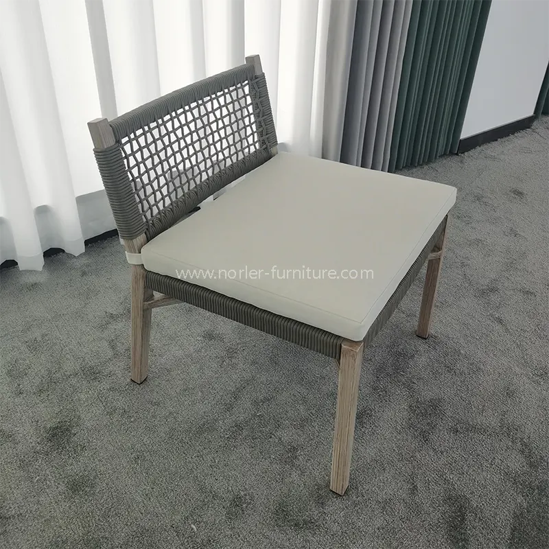 Aluminum Alloy Wood Grain Woven Belt Outdoor Chair